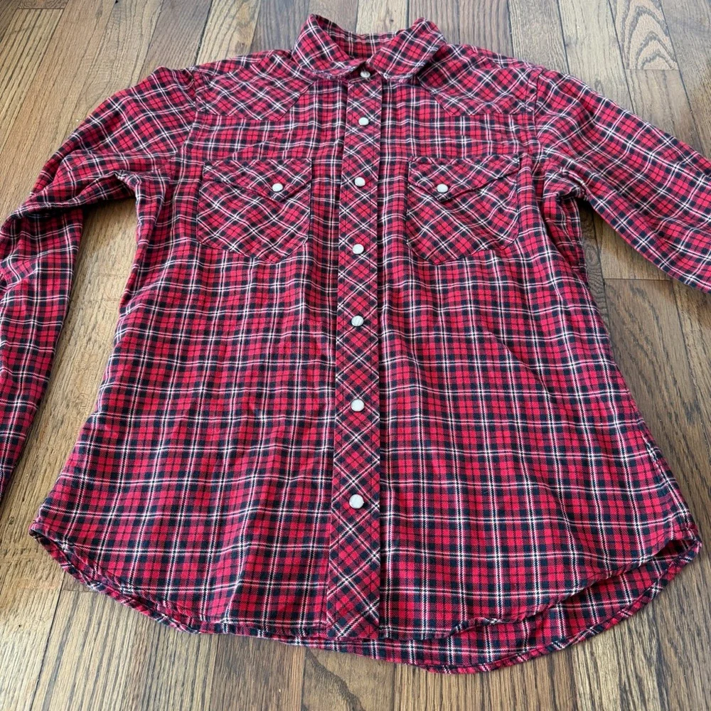 Vintage Ralph Lauren Women’s Slim Fit 100% Cotton Pearl Snap Size 6 - Picture 16 of 16